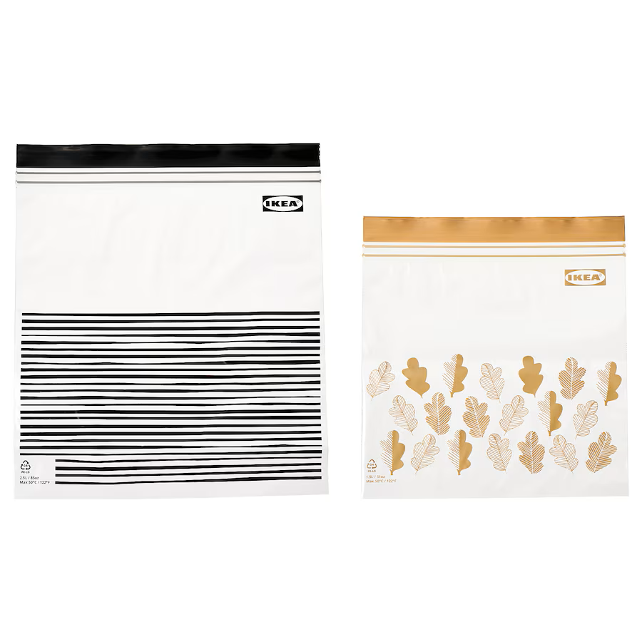 ISTAD Resealable bag, patterned black/yellow, 3/1 qt